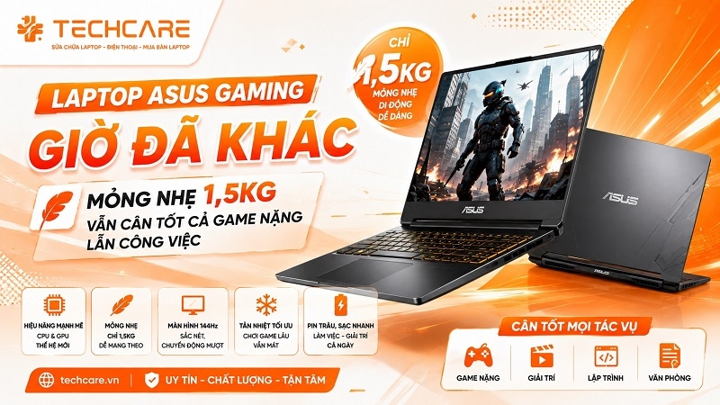 Laptop Asus gaming giờ đã khác: Mỏng nhẹ 1,5kg vẫn cân tốt cả game nặng lẫn công việc