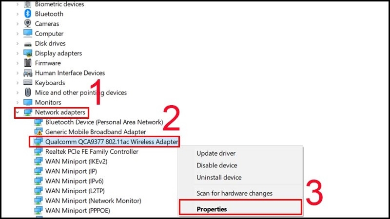 Cài đặt lại Wireless Network Adapter Driver bước 2