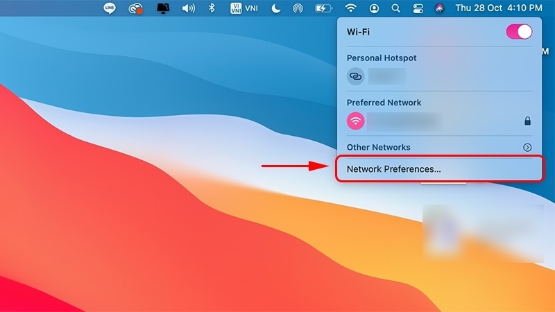 Quên WiFi và kết nối lại bước 1