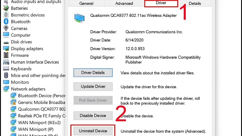 Cài đặt lại Wireless Network Adapter Driver bước 3