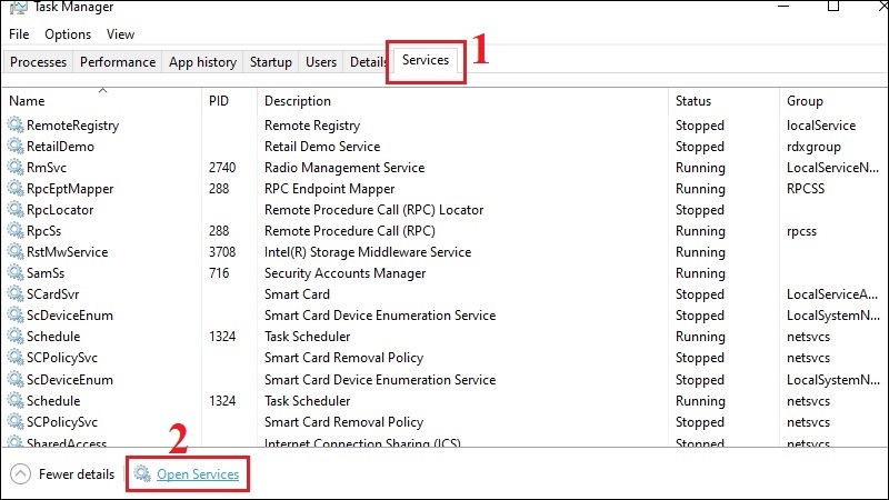 Khởi động lại dịch vụ Human Interface Device bước 1