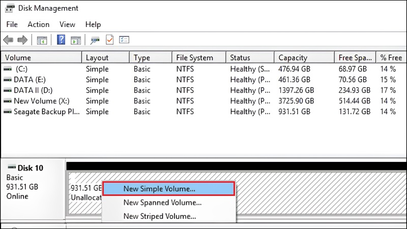 Khởi tạo ổ cứng mới trong Disk Management bước 3 Khởi tạo ổ cứng mới trong Disk Management bước 3