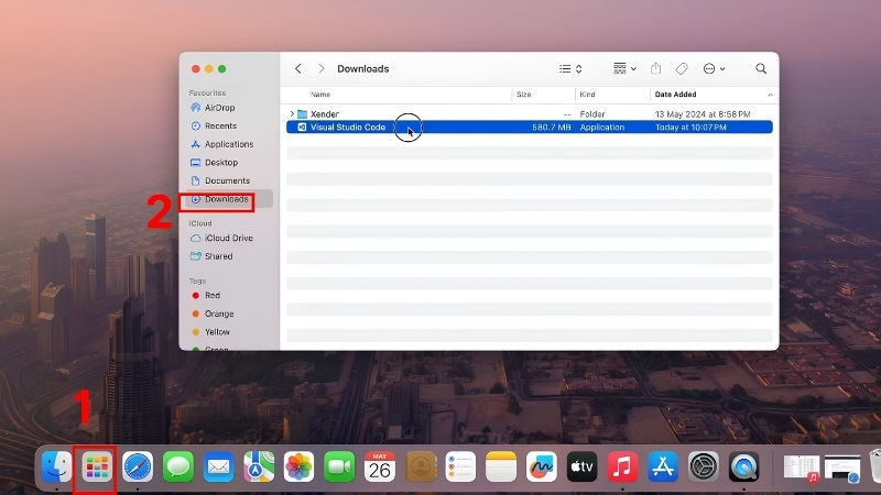 Kéo ứng dụng vào thư mục Applications để Launchpad nhận diện bước 1 Kéo ứng dụng vào thư mục Applications để Launchpad nhận diện bước 1