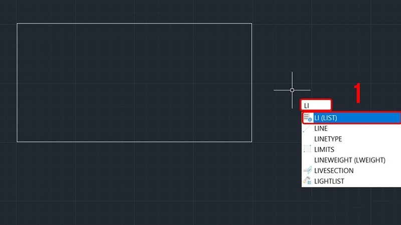 Nhập lệnh LI vào thanh lệnh CAD Nhập lệnh LI vào thanh lệnh CAD