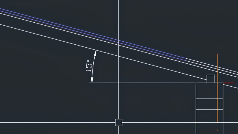 Kết quả số đo góc hiển thị trên bản vẽ CAD