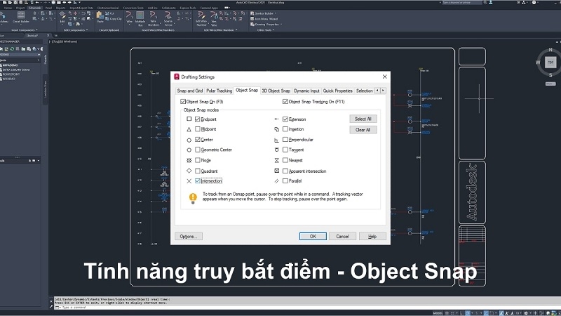 Sử dụng tính năng truy bắt điểm Object Snap Sử dụng tính năng truy bắt điểm Object Snap
