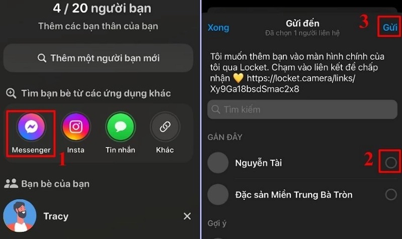 Nhấn vào nút Gửi