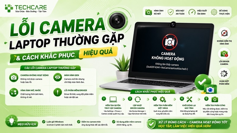 Lỗi camera laptop thường gặp & cách khắc phục hiệu quả