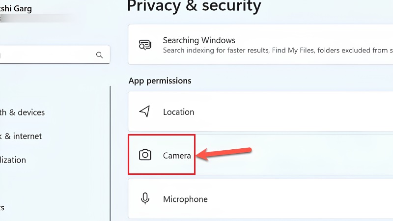 Bật quyền truy cập camera trong cài đặt quyền riêng tư Windows 11 bước 3 Bật quyền truy cập camera trong cài đặt quyền riêng tư Windows 11 bước 3