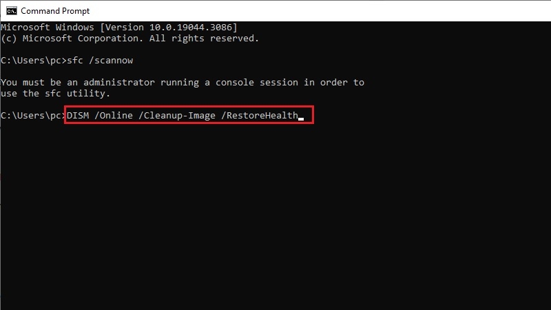 Sửa file hệ thống bằng Command Prompt bước 3 Sửa file hệ thống bằng Command Prompt bước 3