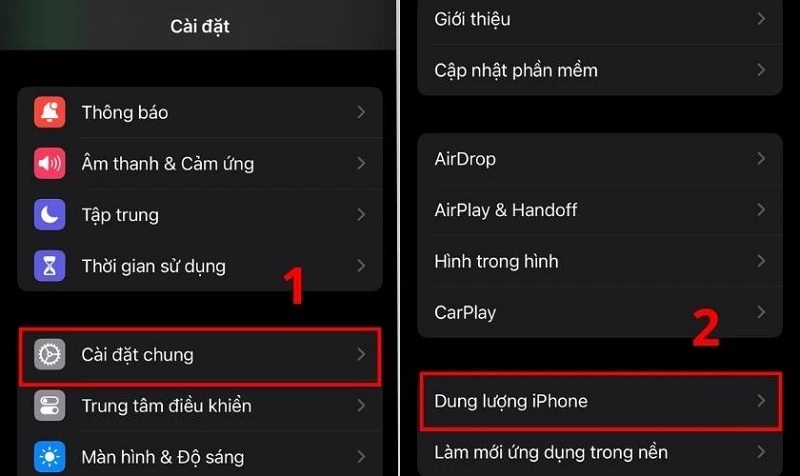 Chọn Dung lượng iPhone
