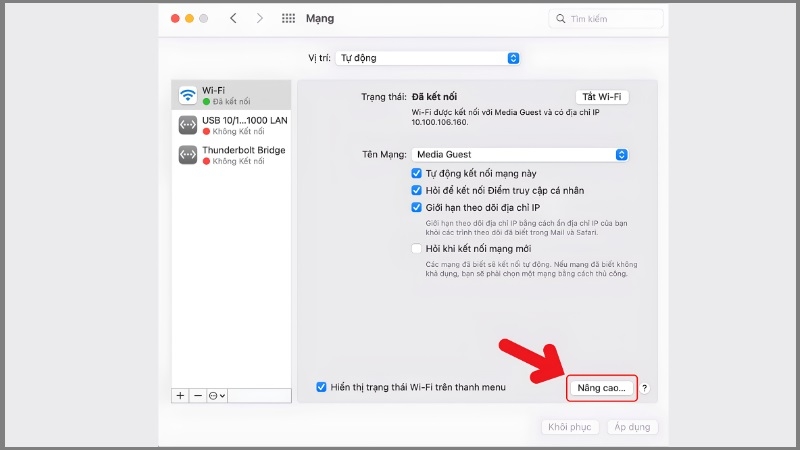 Quên mạng Wifi rồi kết nối lại bước 4