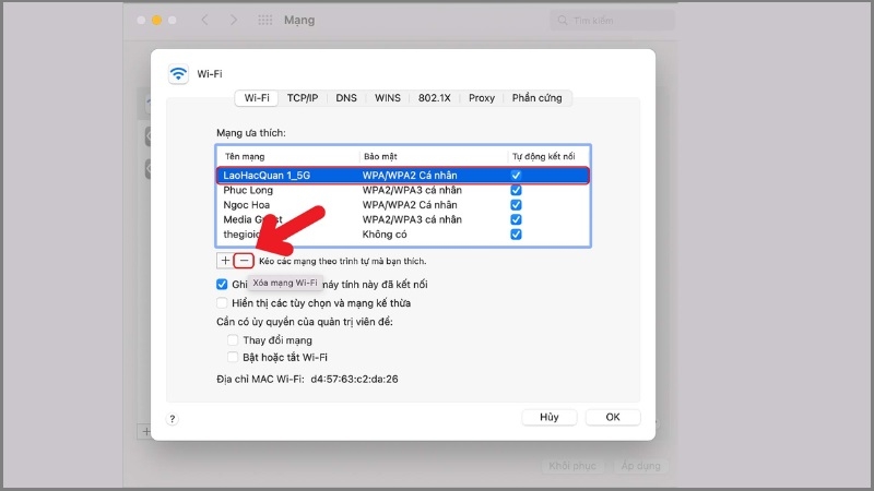 Quên mạng Wifi rồi kết nối lại bước 5