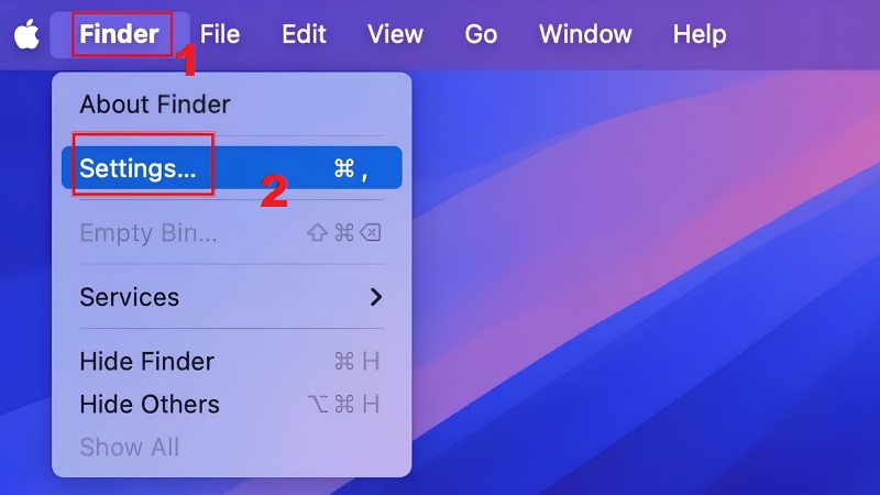 Bật hiển thị ổ đĩa ngoài trong Finder bước 1 Bật hiển thị ổ đĩa ngoài trong Finder bước 1