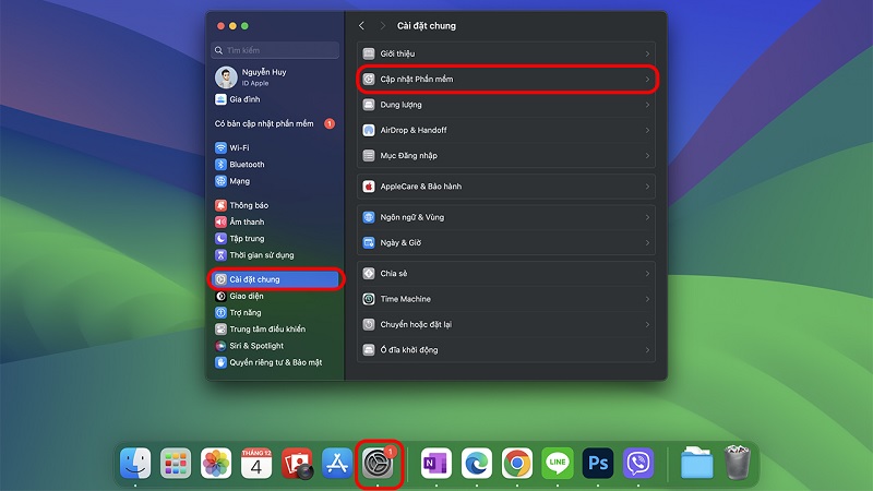 Cập nhật phần mềm macOS bước 1 Cập nhật phần mềm macOS bước 1