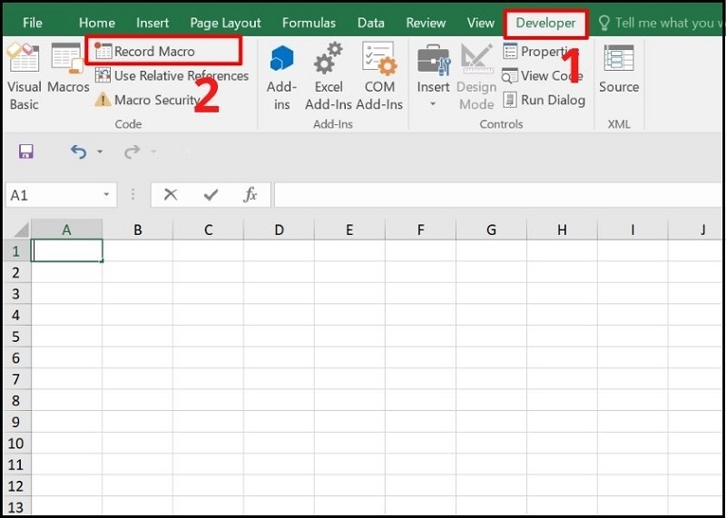 Chọn vào mục Record Macro