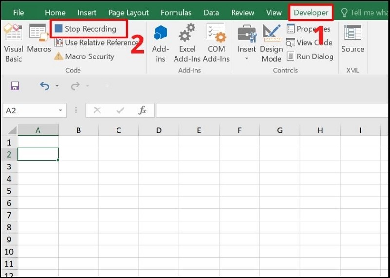 Vào thẻ Developer