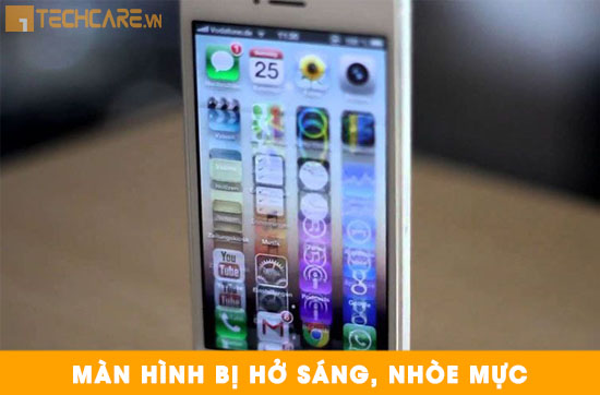 Thay màn hình Iphone bị hở sáng nhòe mực