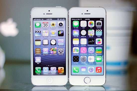 màn hình iphone 5 và 5s có giống nhau không