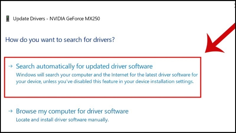 Cập nhật hoặc cài lại driver card đồ họa bước 3 Cập nhật hoặc cài lại driver card đồ họa bước 3