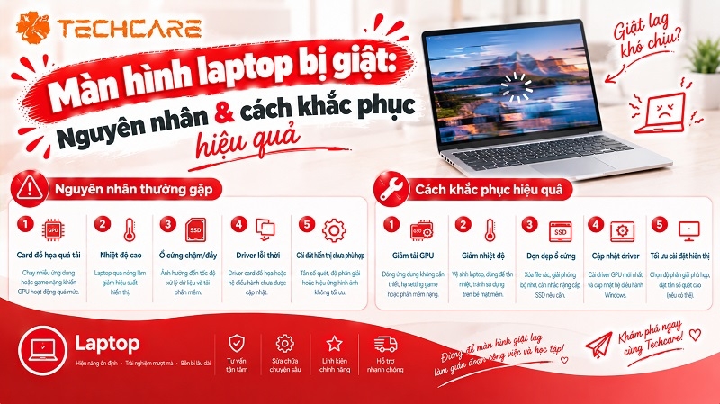 Màn hình laptop bị giật: Nguyên nhân & cách khắc phục hiệu quả