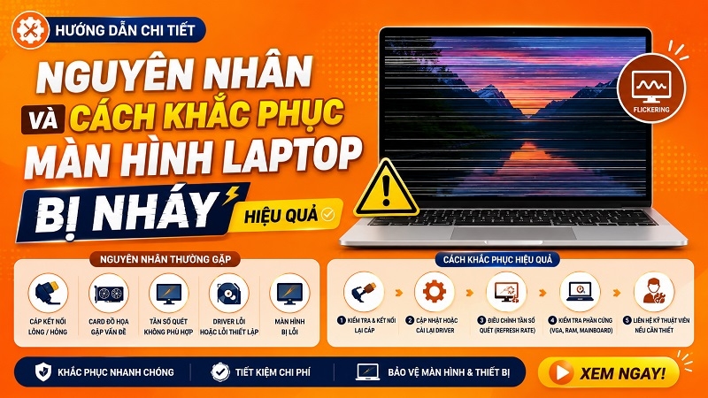 Nguyên nhân và cách khắc phục màn hình laptop bị nháy hiệu quả
