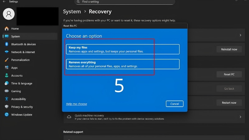 Reset hoặc cài lại Windows bước 4 Reset hoặc cài lại Windows bước 4