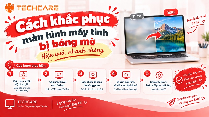 Cách khắc phục màn hình máy tính bị bóng mờ hiệu quả, nhanh chóng