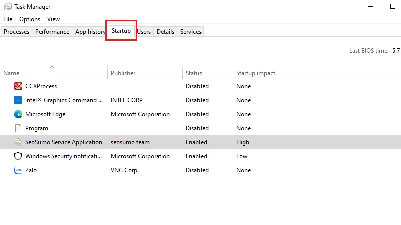 Tắt bớt ứng dụng khởi động cùng Windows qua Task Manager bước 1 Tắt bớt ứng dụng khởi động cùng Windows qua Task Manager bước 1
