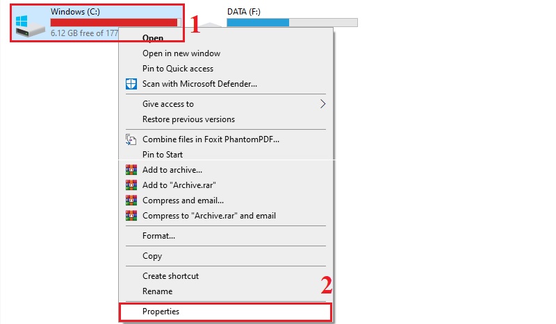Dùng Disk Cleanup để xóa file rác bước 1 Dùng Disk Cleanup để xóa file rác bước 1