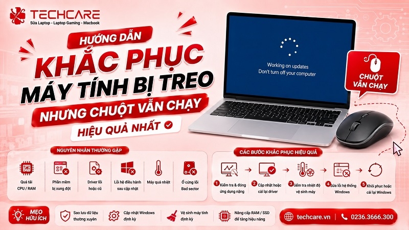 Hướng dẫn khắc phục máy tính bị treo nhưng chuột vẫn chạy hiệu quả