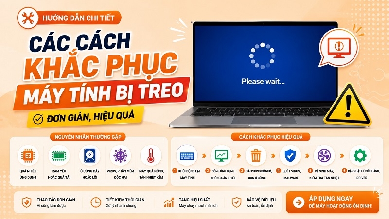 Các cách khắc phục máy tính bị treo đơn giản, hiệu quả