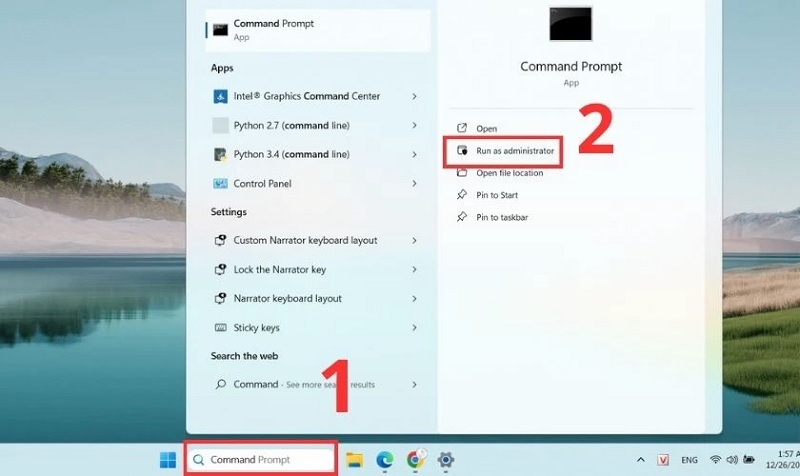 Chọn vào mục Run as administrator