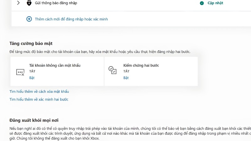 Bật sao lưu để không bị mất tài khoản