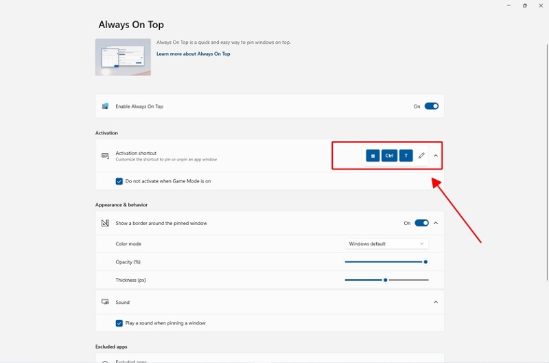 Ghim tab ứng dụng đang làm việc lên trên đầu trang