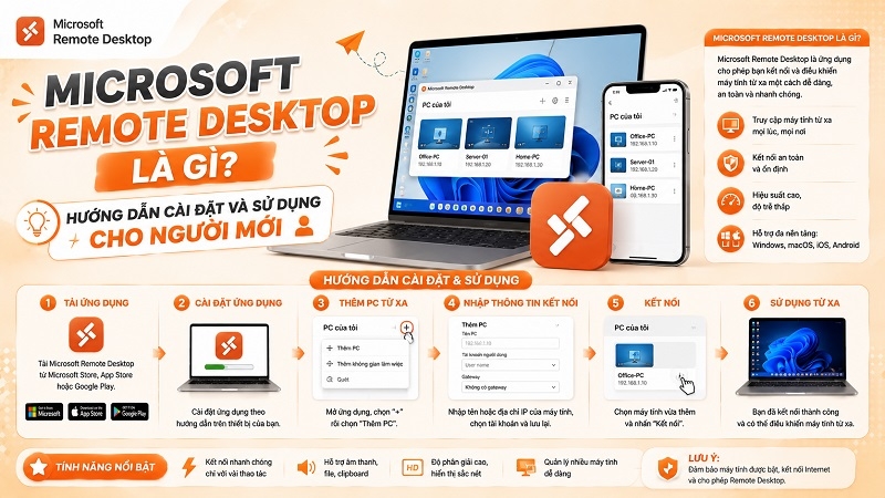 Microsoft Remote Desktop là gì? Hướng dẫn cài đặt và sử dụng cho người mới