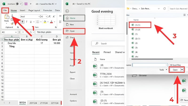 Giữ Shift và nhấp vào biểu tượng Excel trên Taskbar để mở file thứ hai