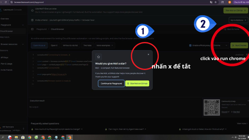 Mở Chrome đám mây run chrome