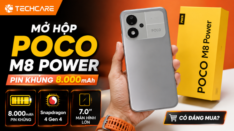 Mở Hộp POCO M8 Power: Pin Khủng 8.000mAh, Snapdragon 4 Gen 4, Màn Hình 7 Inch Có Đáng Mua?