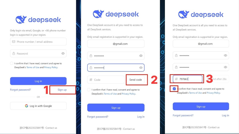 Mở ứng dụng DeepSeek và đăng nhập