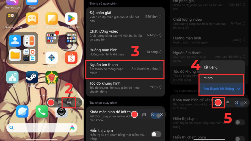 Mở Và Thiết Lập Từ Mục Cài Đặt