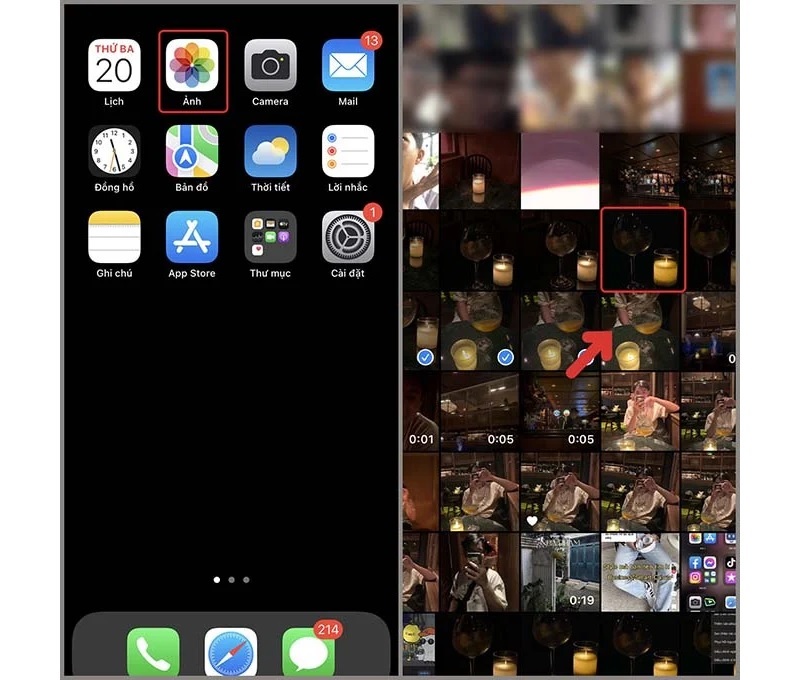 Chọn vào một hình ảnh bạn có nhu cầu chỉnh sửa