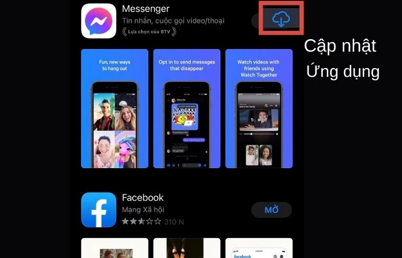 Cập nhật phiên bản ứng dụng Messenger mới