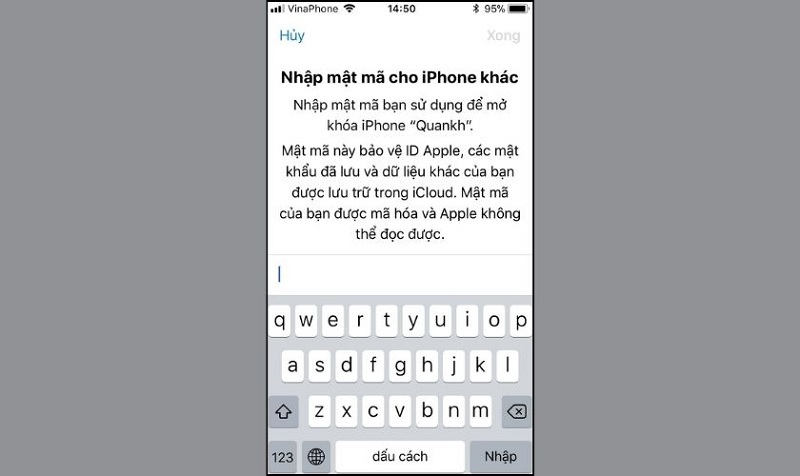 Nhập mật mã cho iPhone khác là gì?