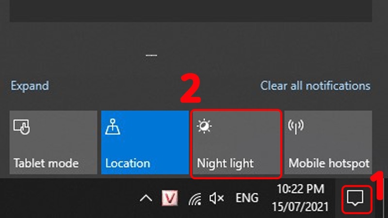 Cách bật tắt chế độ Night Light trên windows 10