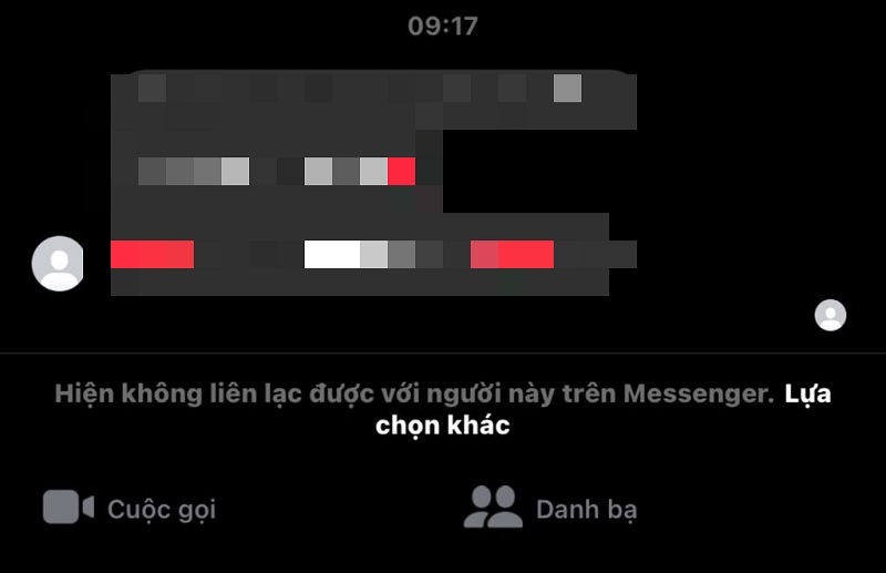Lỗi hiện không liên lạc được với người này trên Messenger là gì?