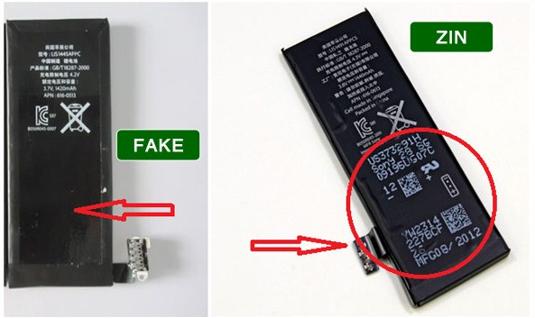 Phân biệt pin iphone chính hãng bằng thông số kĩ thuật