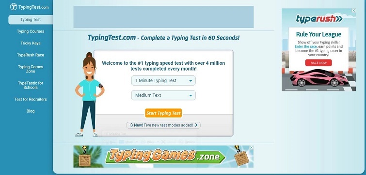 Phần mềm luyện gõ 10 ngón Typing Test