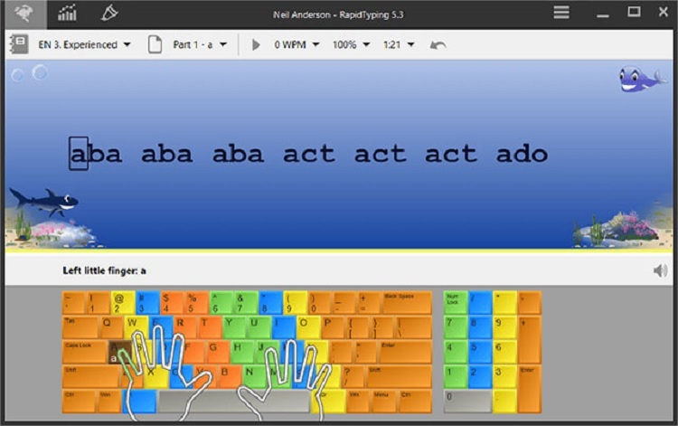 RapidTyping Portable - Phần mềm tập gõ 10 ngón hay nhất