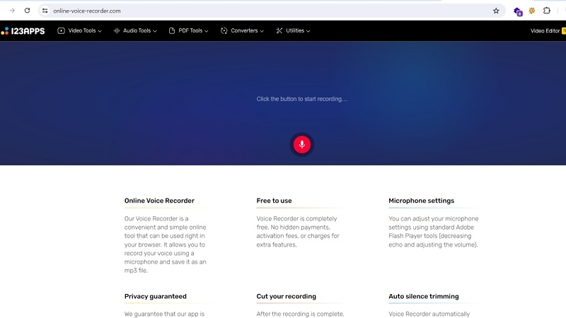 Công cụ ghi âm online Online-voice-recorder.com